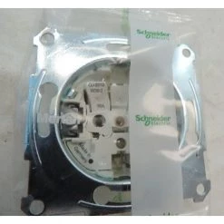 Prise 2P Sans Terre 16A NF Connexion Borne Auto Sans Enjoliveur Ni Plaque Série Merten M-Plan SCHNEIDER ELECTRIC MTN2000-0000